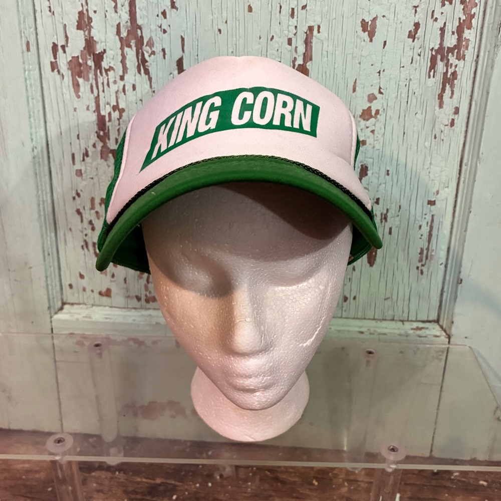 Nissin King Corn green and white trucker hat